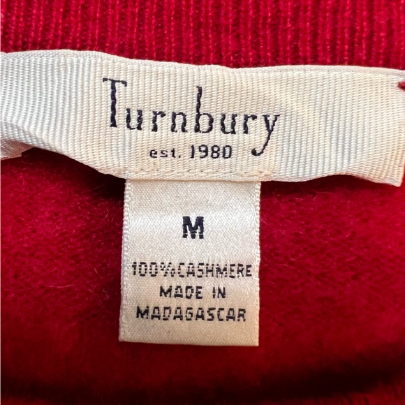 Turnbury Mens 100% Cashmere Red Pullover Crew Neck Sweater. Size Medium. - Picture 2 of 7
